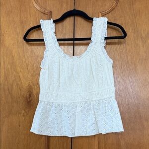 URBAN Romantics White Eyelet Ruffle Top